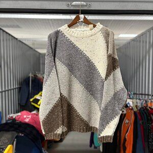 Vintage Perry Ellis acrylic wool abstract geometric knitted sweater